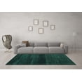 thumbnail image 3 of Ahgly Company Machine Washable Indoor Square Abstract Turquoise Blue Modern Area Rugs, 5' Square, 3 of 4