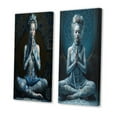 thumbnail image 3 of Designart "Spiritual Elegance Blue Yogini Meditation I" Yoga Wall Art Set Of 2 - Traditional Blue Wall Decor Set Of 2, 3 of 6