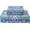 Blue Paisley, variant on King Floral Sheets, Microfiber Blue Flower Printed Fitted Sheets with Non-Slip Corner Straps and 15" Deep Pocket, Butterfly Patterned Cozy King Bed Sheets & Pillowcase Sets