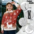 thumbnail image 7 of Xoenoiee Christmas Deer Snowflake Star Print Girls' 1/4 Zipper Sweatshirts Xmas Casual Oversized Long Sleeve Pullover Tops Cute Half Zipper Hoodie Sweater, Size 13-14 Years, 7 of 7