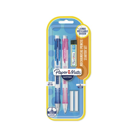 Paper Mate ClearPoint Mechanical Pencil Starter Set, 0.5mm, 5 (Best Pencil Lead Size For Writing)