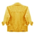thumbnail image 3 of Fshiont Cropped Denim Jacket for Women 3/4 Sleeve Casual Vintage Jean Jackets Trucker Coats Yellow XL, 3 of 5