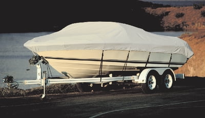 Taylor Acrylic Coated Polyester Gray Hot Shot Fabric BoatGuard Boat Cover with Storage Bag and Tie-Downs, Fits 16' to... by Taylor Made Products
