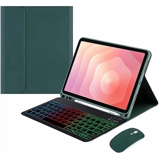 Funda con Teclado Retroiluminado Arcoíris para Samsung Tab S11 11" (SM-X730/SM-X736B) - Verde