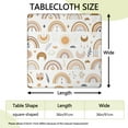thumbnail image 2 of Tablecloth Square Retro Geometric Boho Style, Elastic Fitted Waterproof Vinyl, Backed, Reusable & Stain-Resistant, 2 of 5