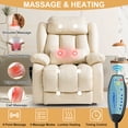 thumbnail image 3 of INGALIK Power Lift Recliner Chair Dual Motor, Infinite Position Lay Flat Recliners for Adult & Elderly with Heat & Massage, Large, Type-C Charge, Lumbar Pillow for Living Room, Leather (Beige), 3 of 12