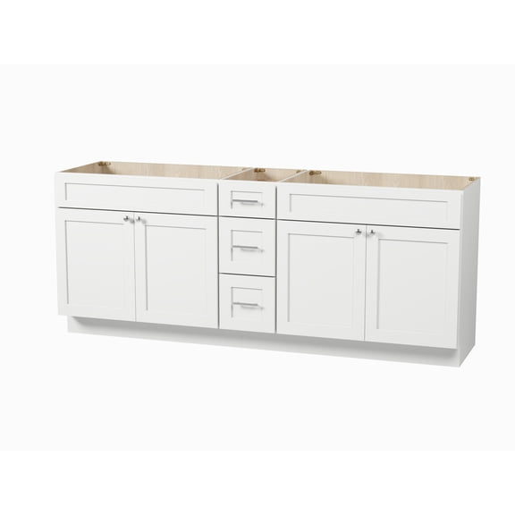 Disar 84" Double Bathroom Vanity Base Only in White