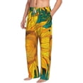 thumbnail image 5 of Cauagu Vibrant Sunflower Painting Mens Pajama Pants Sleep & Lounge Pants,PJ Bottoms with Pockets-Large, 5 of 7