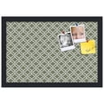 thumbnail image 2 of PinPix 18x12 Custom Cork Bulletin Board  Poster Board Has a Fabric Style Canvas Finish, Framed in Retro Jade Quatrefoil Lattice Design, by ArtToFrames (PinPix-229), 2 of 5