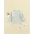 thumbnail image 2 of Wassery Toddler Baby Fall Winter Sweaters for Boys Girls Kids Long Sleeve Solid Thick Rib Knitted Pullover 6M 12M 18M 24M 3T 4T 5T 6T Loose Fit Warm Knitwear Tops, 2 of 8