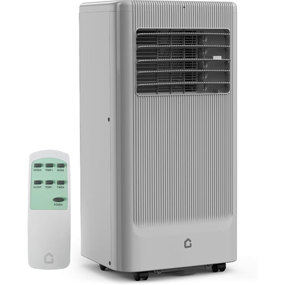 8,000 BTU Portable Air Conditioner, 3-in-1 Portable AC Units for Rooms with Cool/Dry/Fan Modes, Fast Cooling Up to 350 Sq. Ft, Drainage-free Cooling, 50 dB Quiet Sleep Mode, Black&Grey Cover