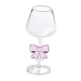 thumbnail image 2 of Copas de vino con forma de lazo, copas de champán, sopladas a mano, decorativas de transparente, coquetas para bar, cumpleaños, bodas, hogar,, 2 of 8