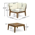 thumbnail image 6 of GDF Studio Parma Outdoor Acacia Wood 5 Seater Sectional Sofa Set, Teak and Beige, 6 of 9