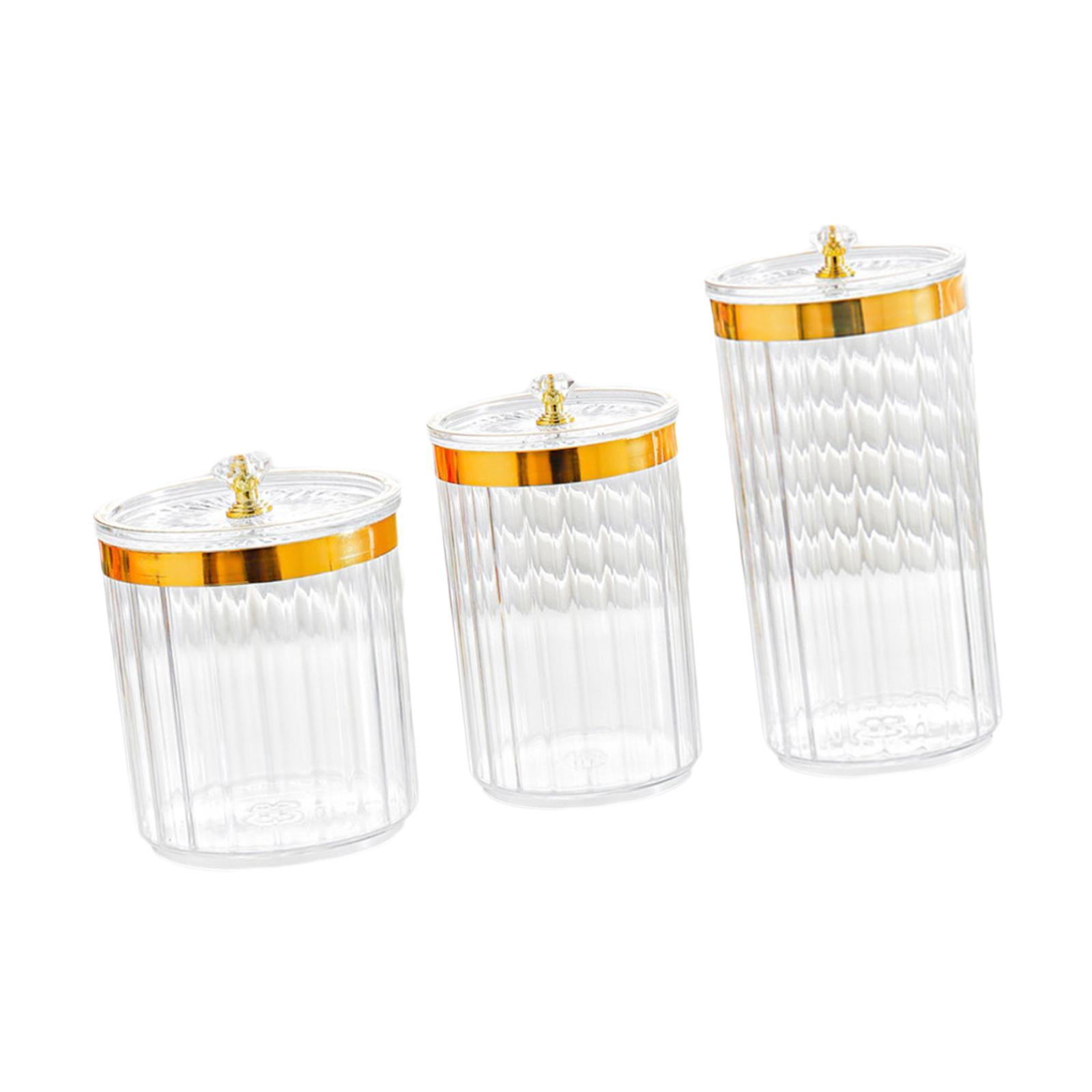 3 Pcs Food Storage Jars with Lids Sugar Container Nuts Organizer Clear PP Material for Pantry Organization
