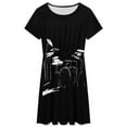 thumbnail image 3 of Drum Kit Black And White Dress Fashion Beach Short Sleeve Dresses Female Party Printed Sundress, 3 of 7