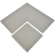 EWONDERWORLD 4-Piece Gray 1/2” Extra Thick Large Interlocking Exercise Puzzle Foam Mat