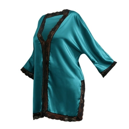 

adviicd Women Pajamas Women Lingerie Lace Chemise Sleepwear Lingerie Blue XX-Large