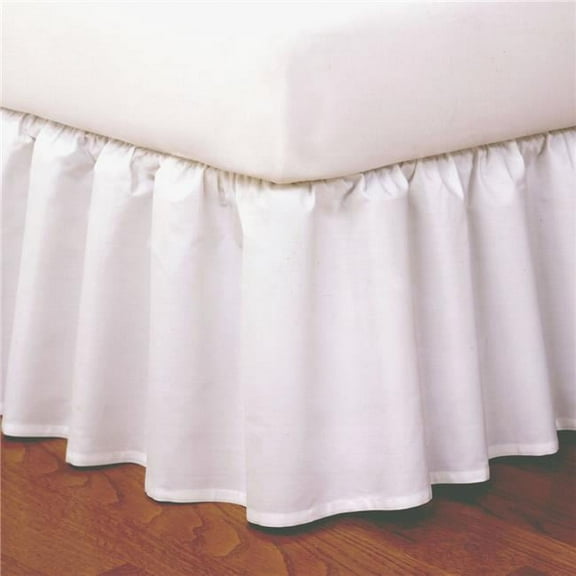Bed Skirt  14 in. Ruffled Bed Skirt  White - Twin