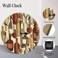 thumbnail image 4 of ZXCXRQFa Grapes Wine Glass Bottle Wall Clock Battery Operated Non Ticking Silent Analog Rustic Farmhouse Round Clock Wood Decor for Home Kitchen Living Room Bathroom, 4 of 7