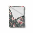 thumbnail image 2 of Shabby Flora Soft Flannel Fleece Throw Blanket, Vintage Style Vibrant Roses Leaves Bush Buds Stems Rural Area Classical, Cozy Plush for Indoor and Outdoor Use, 50" x 60", Multicolor, by Ambesonne, 2 of 6