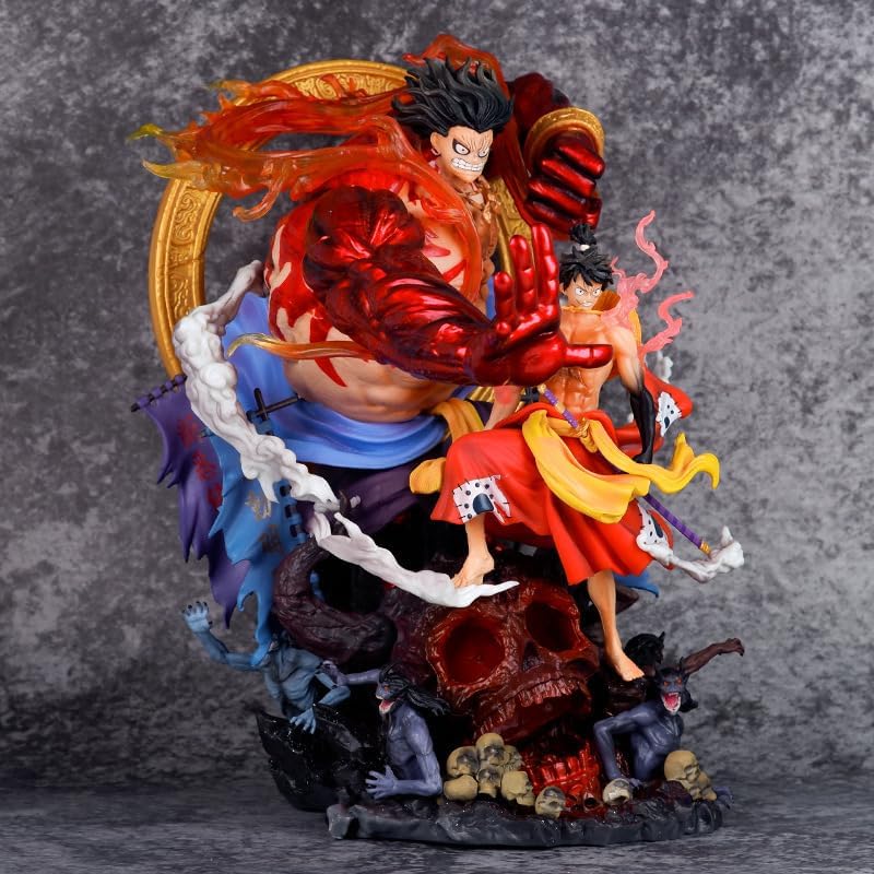 Luffy Figure Replacement Face Acalanatha Luffy Anime Figures 30cm/11.8inchPVC Characters Decorations Handicrafts for Anime Fans Gifts