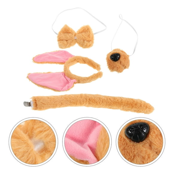 RENACLIPY Yellow Plush Dog Ears Headband Soft and Comfortable Party Accessory for Holidays and Costume Events