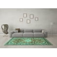 thumbnail image 3 of Ahgly Company Indoor Square Persian Turquoise Blue Traditional Area Rugs, 4' Square, 3 of 4