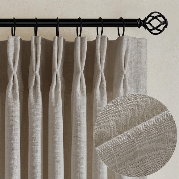 Cortinas TWODRAPES de lino y lino plisadas, 213 x 213 cm, 2 paneles