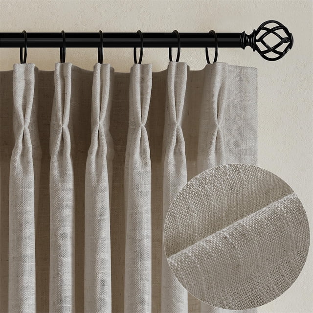 Cortinas TWODRAPES de lino y lino plisadas, 213 x 213 cm, 2 paneles