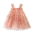 thumbnail image 1 of Hpapadks Robe Bébé Fille Sans Manches Fleurs Brodées Robe à Bretelles en Tulle Douce Robes pour Filles Rouge Pastèque 4-5 Ans, 1 of 4