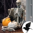 thumbnail image 4 of Halloween Crow Decoration, Realistic Flying Crow Halloween Hand-made Crow Prop Feathered Black Crow Props Raven Scene Birds Decoration for Garden Home Party, 4 of 5