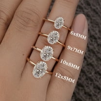 Cora Jewellery 1.32CT Oval Moissanite Solitaire Engagement Ring for Women, 14K Rose Gold