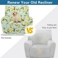 thumbnail image 4 of Kuiaobaty Lemon Flower Pattern Reclining Sofa Slipcover for Living Room Easy Replacement Recliner Chair Cover Large with Pocket Breathable Recliner Couch Cover Durable Reclining Slipcover, 4 of 8