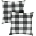 thumbnail image 3 of Sunbrella Sorra Home Black Buffalo Plaid Outdoor Square Pillow (Set of 2) 22 in L x 22 in W, 3 of 5