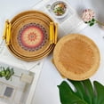 thumbnail image 3 of NIBOLOG Round Anti-deformed Serving Tray Rattan Breakfast Display Wicker Serving Tray for Living Room, 3 of 8
