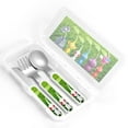 thumbnail image 4 of Saiise Pikmin Print 3 Piece Cutlery Set – Metal, Reusable Children's Knife, Fork & Spoon, Kids-Size, Made from Food-Safe Stainless Steel & ABS Plastic, 4 of 8