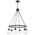 thumbnail image 3 of Craftmade  Que Clear Seeded Glass Chandelier 9 - Flat Black, 3 of 3