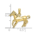 thumbnail image 3 of Auriga Fine Jewelry 10K Yellow Gold 2-D Galloping Horse Charm for Women (L-22.5 mm, W-19.75 mm), 3 of 6