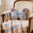 thumbnail image 6 of Butterfly Shaped Throw Pillow, Gingham Plaid Decorative Cushion with Heart Embroidery, Cozy Accent Pillow for Couch,Sofa, Bed, Living Room Decor Blue, 6 of 6