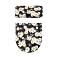 thumbnail image 4 of HELLHERO Polyester Fabric Toilet Seat Covers Set & Stretch Fit Toilet Top Cover Set & Soft for Bathroom Home Comfort Universal, Daisy, 4 of 6