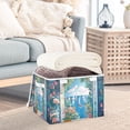 thumbnail image 3 of Yayeee Collapsible Cube Storage Bin with Lid Fabric Closet Decorative Basket with Handles, Blue Sea, 3 of 7
