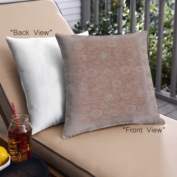 Ahgly Company Outdoor Square Mid-Century Modern Throw Pillow, 18 inch by 18 inch