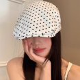thumbnail image 6 of Slccxzc Vintage Polka Dot Flat Ivy Hat, Lightweight Summer Newsboy Baker Cap, 6 of 7