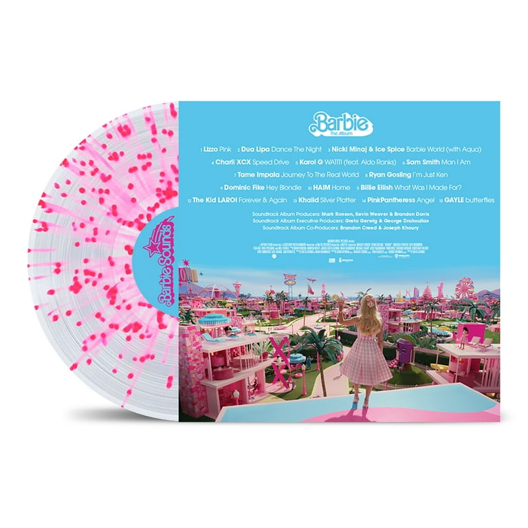 Barbie The Album Soundtrack Walmart Exclusive Clear Pink Splatter Vinyl in Hand