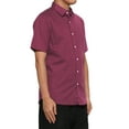 thumbnail image 4 of Unique Bargains Men's Button Down Short Sleeves Cotton Polka Dots Shirt XXL (US 50) Burgundy, 4 of 7