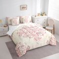 thumbnail image 3 of jejeloiu Ancient Boho Floral 7-Piece Twin Bedding Sets,Victorian Baroque Damask Bedding Comforter Set,Pink Beige Sheet Sets For Girl,Super Cozy Room Decor Reversible, 3 of 8