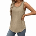 thumbnail image 4 of Tank tops for women plus size Casual Flowy Round Neck Women Shirts Loose Fit Sleeveless Summer Cotton Ribbed Trim Tops, 4 of 6