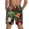 thumbnail image 4 of Balery Watercolor Tropical Flowers Mens Swim Trunks Swim Shorts for Men Quick Dry Inseam Beach Shorts with Compression Liner Pocket-Medium, 4 of 9