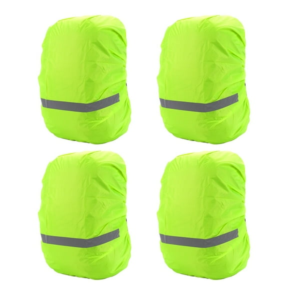 4Pcs Backpack Rain Cover with Safety Reflective Strip for Hiking School Bag