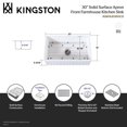 thumbnail image 5 of Gourmetier KGKFA301810CD Arcticstone 30-Inch Solid Surface White Stone Apron-Front Single Bowl Farmhouse Kitchen Sink with Strainer and Grid in Matte White/Brushed, 5 of 7